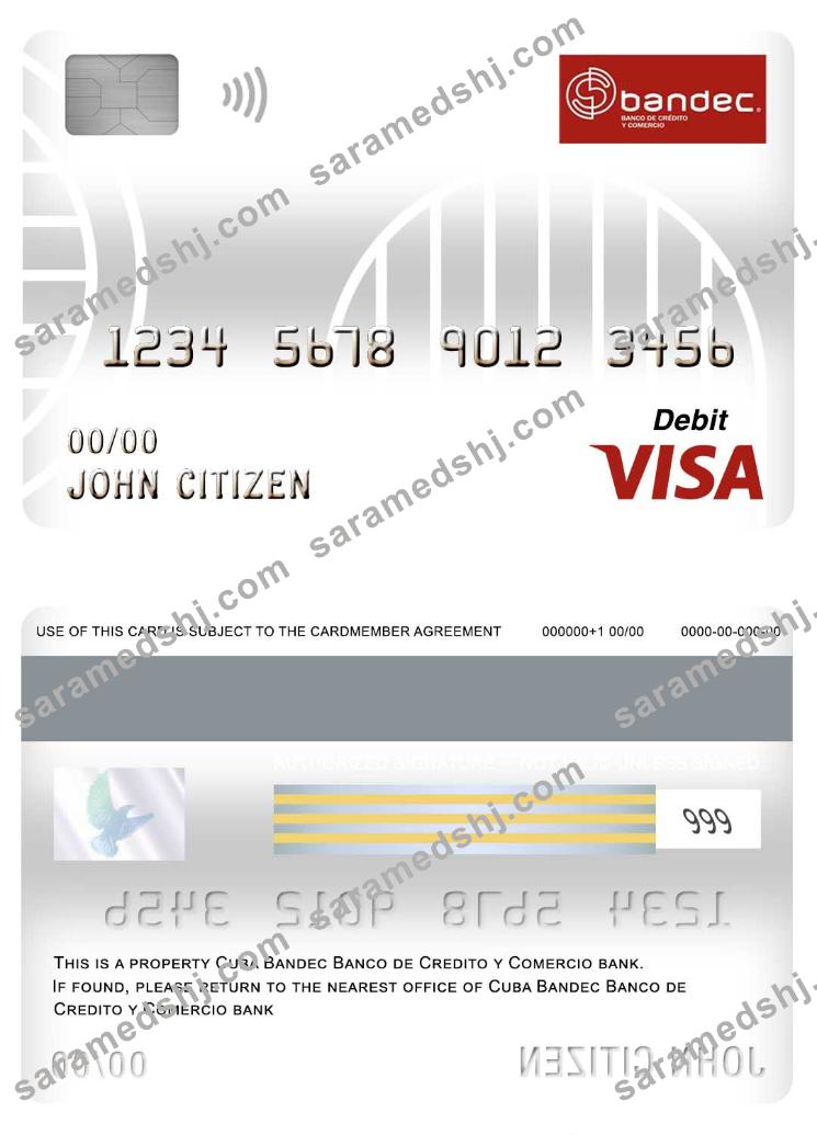 Cuba Bandec Banco de Credito y Comercio bank visa debit card